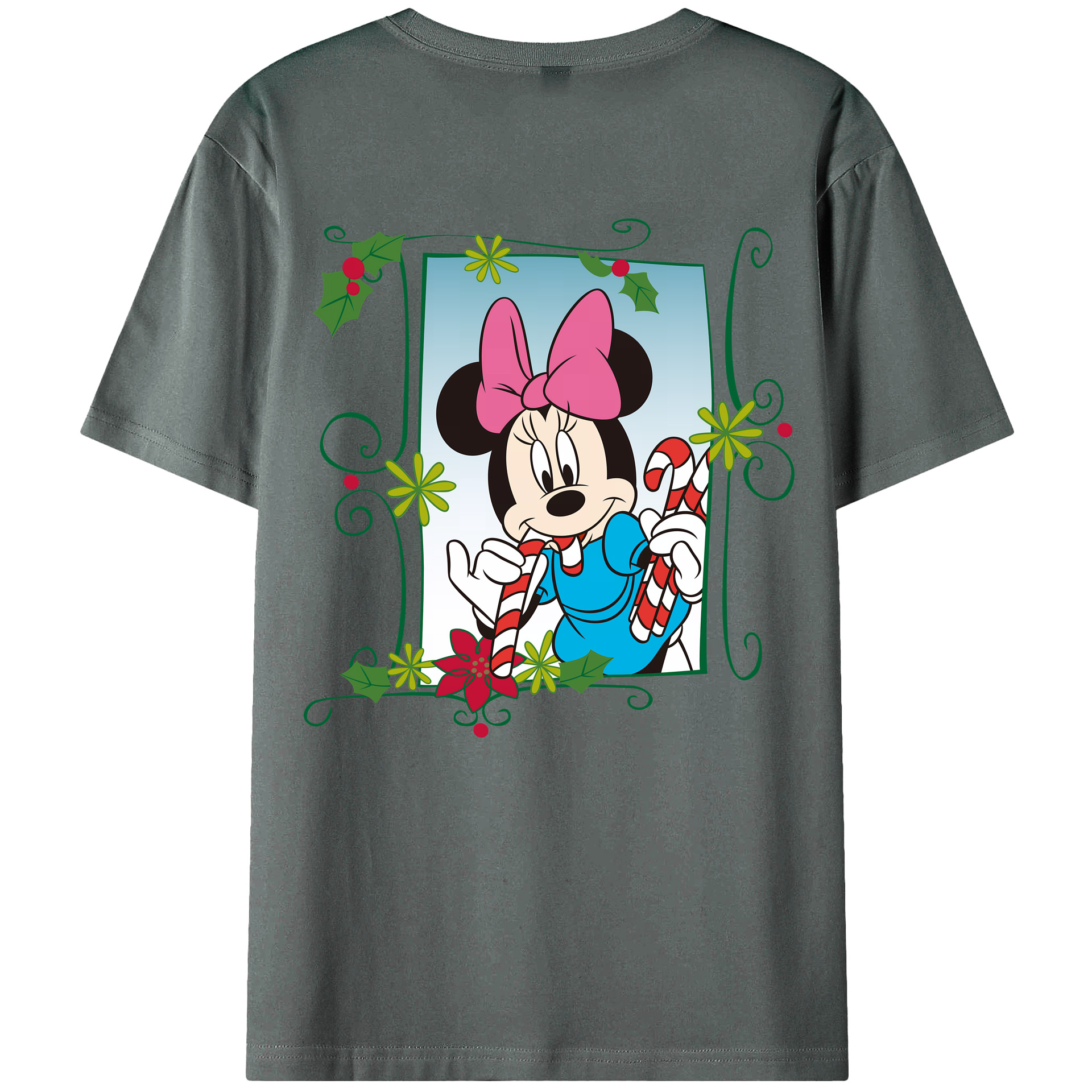 （画像用） ミッキーマウス Mickey Mouse 綿100％ メンズ半袖Tシャツ（バックプリント） 通気性